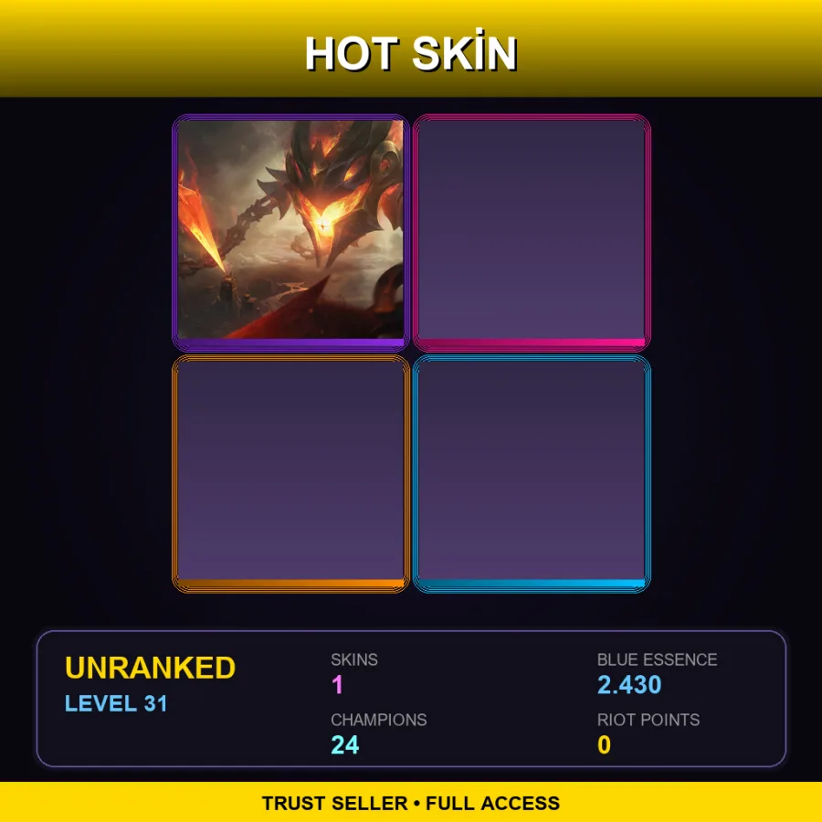 EUNE | Lv31 | Unranked | 1 Skin | 24 Champ — LoL account