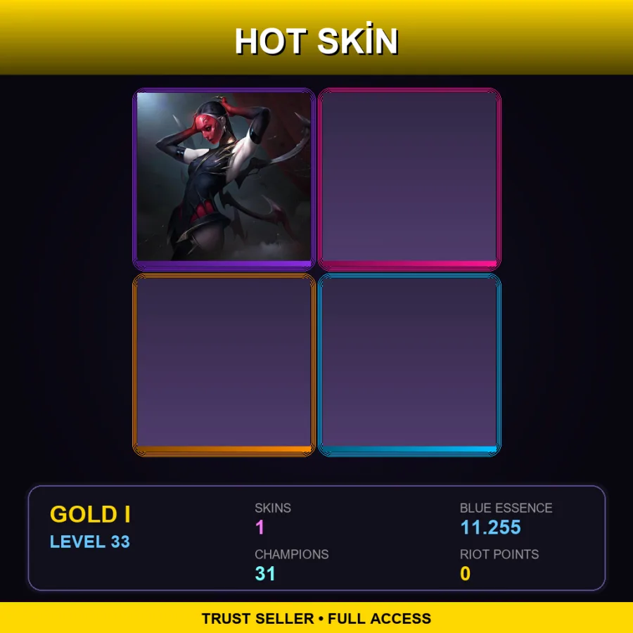 RU | Lv33 | Gold I | 1 Skin | 31 Champ