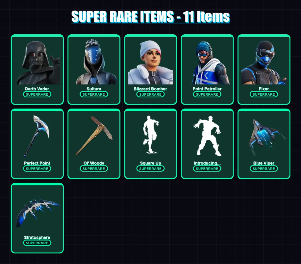 [PS4/PS5/XBOX/PC] | Darth Vader | Sultura | Blizzard Bomber | Point Patroller | Fixer | 56 skin | 57 pickaxe | 72 emote | 51 glider | Lv947 — Fortnite account