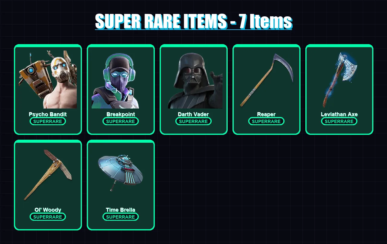 [PC/XBOX/PSN] | Psycho Bandit | Breakpoint | Darth Vader | Malik | Backlash | 346 skin | 324 pickaxe | 196 emote | 169 glider | Lv2573