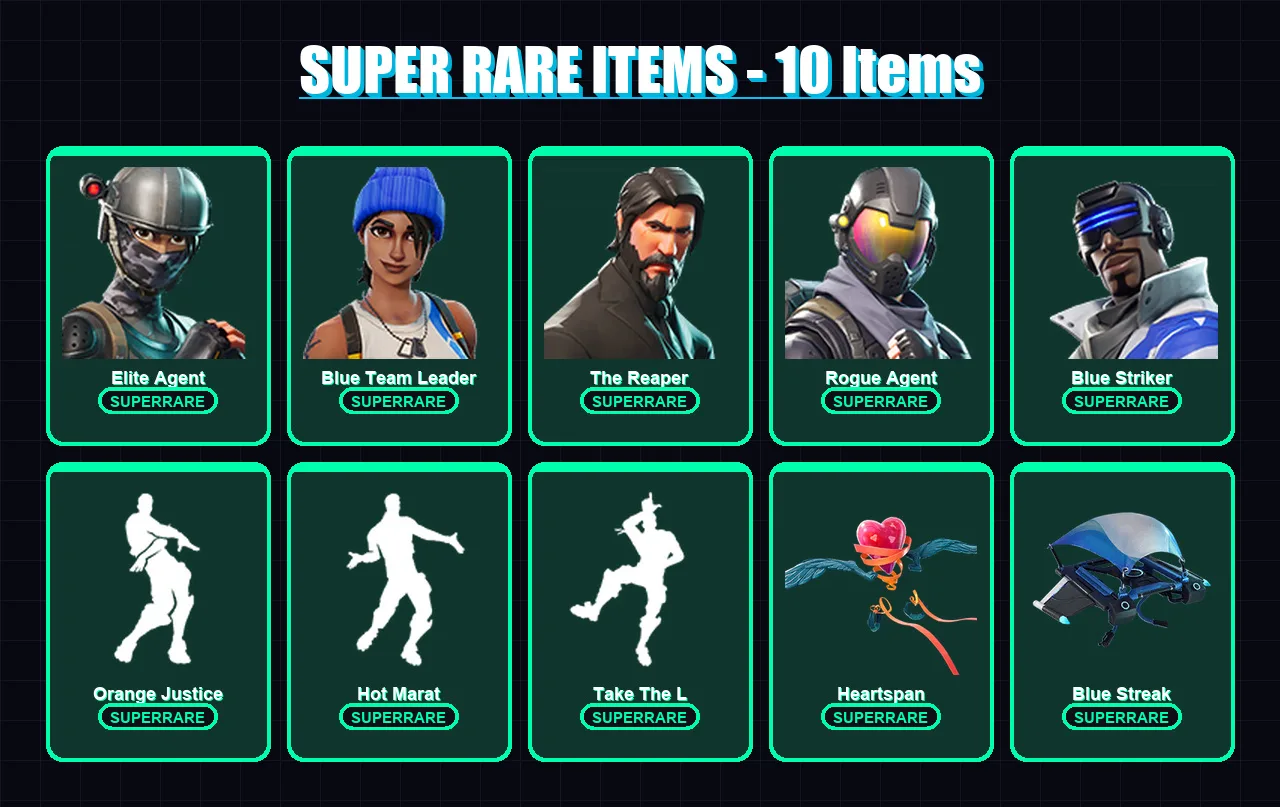 [PS4/PS5/XBOX/PC] | Elite Agent | Blue Team Leader | The Reaper | Rogue Agent | Blue Striker | 31 skin | 26 pickaxe | 39 emote | 31 glider | Lv522