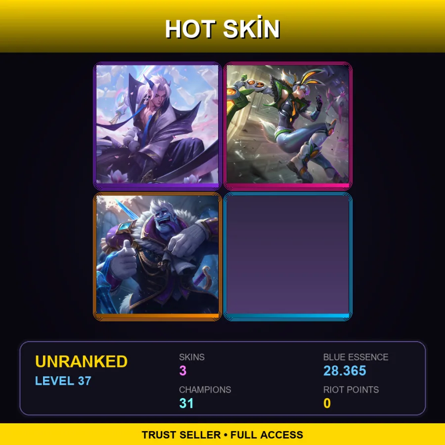 EUNE | Lv37 | Unranked | 3 Skin | 31 Champ
