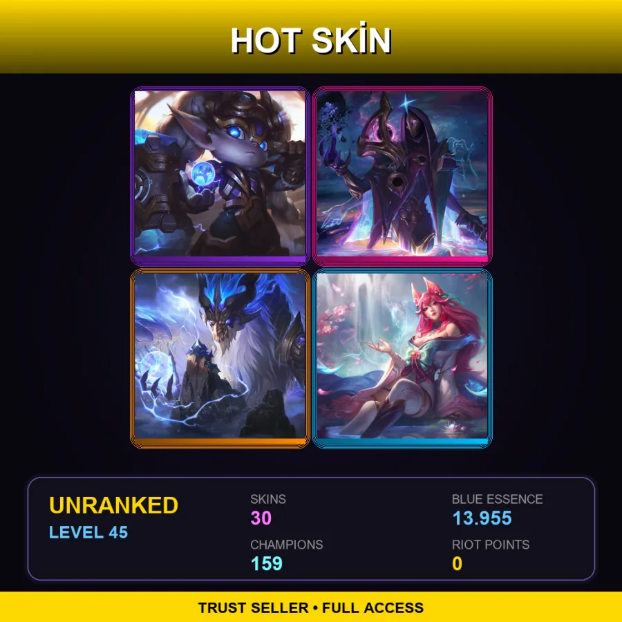 SG | Lv45 | Unranked | 30 Skin | 159 Champ — Sentinel Graves