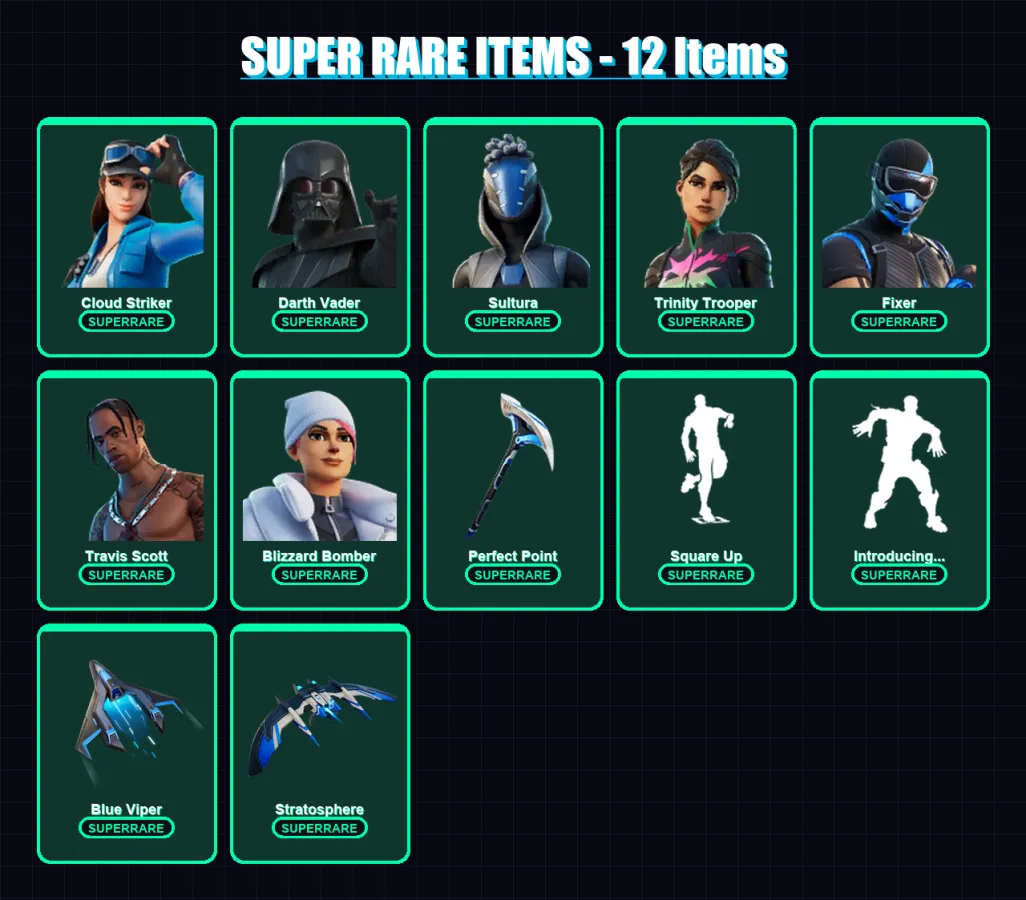 [PS4/PS5/XBOX/PC] | Cloud Striker | Darth Vader | Sultura | Trinity Trooper | Fixer | 147 skin | 120 pickaxe | 138 emote | 89 glider | Lv1223 — Fortnite account
