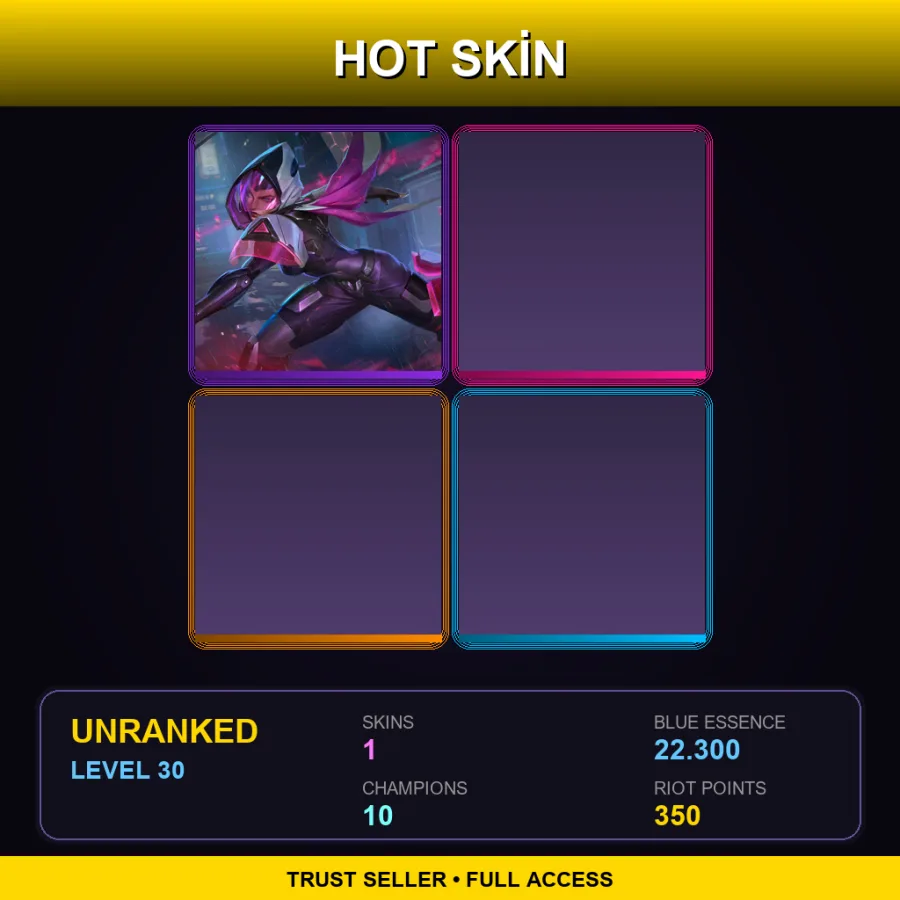 EUW | Lv30 | Unranked | 1 Skin | 10 Champ