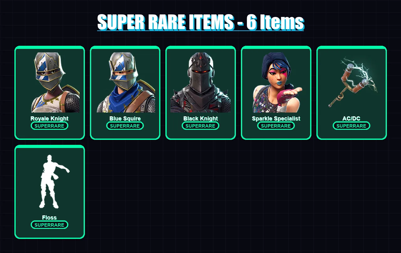 [PC/XBOX/PSN] | Royale Knight | Blue Squire | Black Knight | Sparkle Specialist | Yuletide Ranger | 5 skin | 4 pickaxe | 12 emote | 4 glider | Lv49