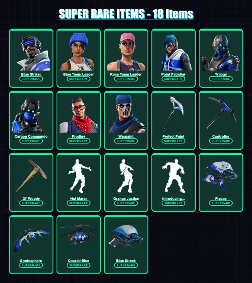 [PS4/PS5/XBOX/PC] | Blue Striker | Blue Team Leader | Rose Team Leader | 40 skin | Lv517