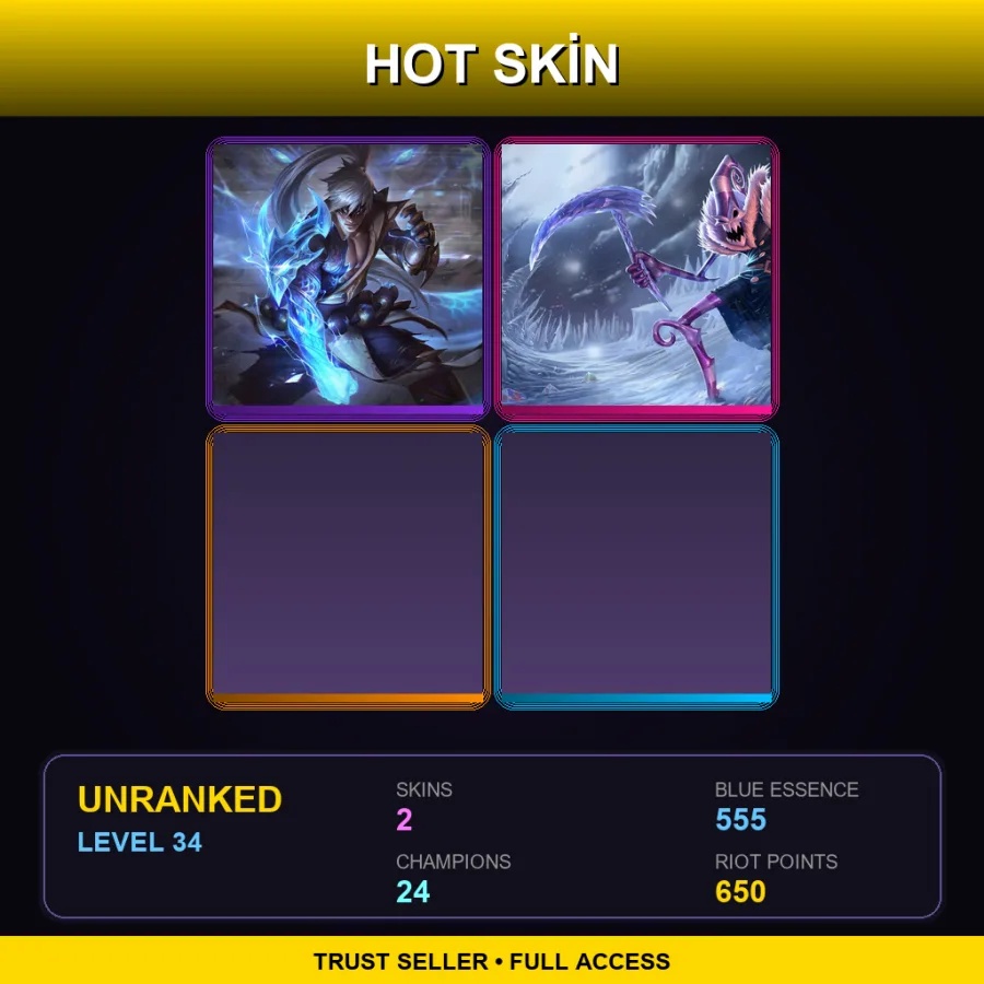 EUW | Lv34 | Unranked | 2 Skin | 24 Champ