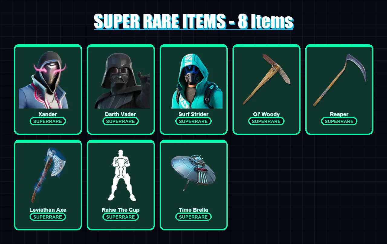 [PC/PSN] | Xander | Darth Vader | Surf Strider | Mandalorian | Zeus | 231 skin | 269 pickaxe | 227 emote | 199 glider | Lv4124