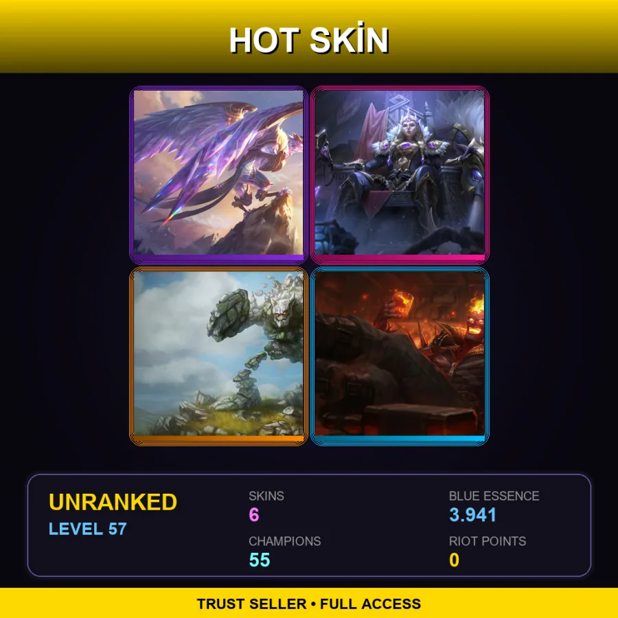 LAN | Lv57 | Unranked | 6 Skin | 55 Champ
