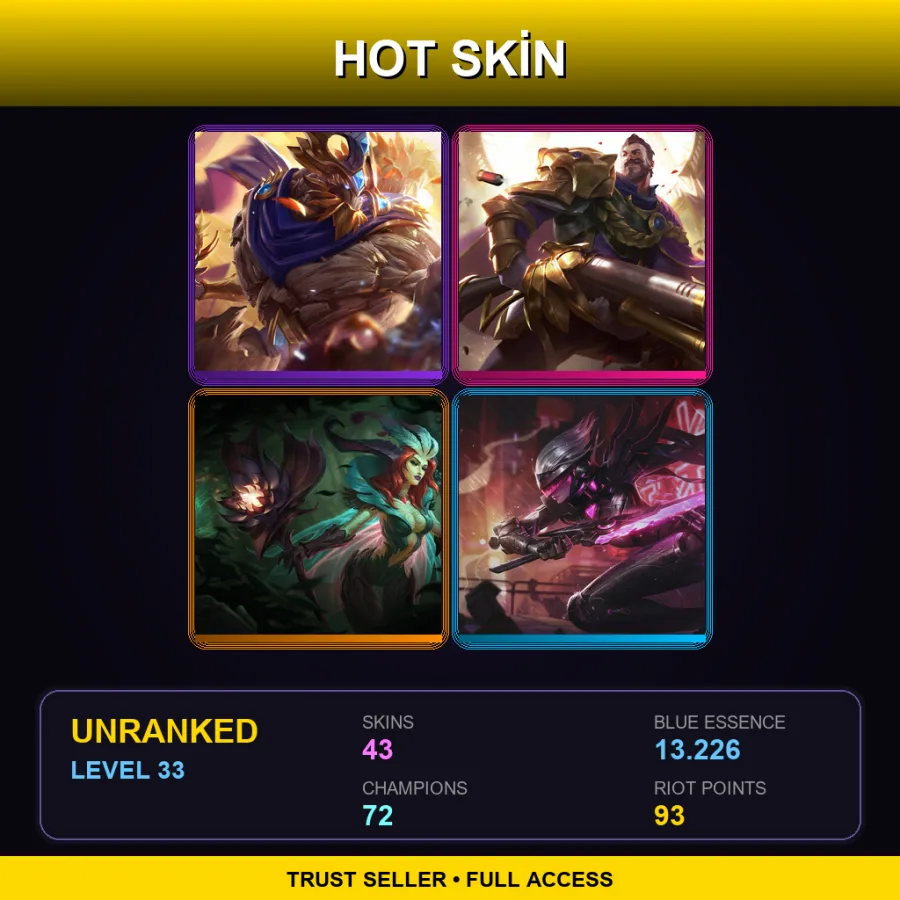 EUNE | Lv33 | Unranked | 43 Skin | 72 Champ