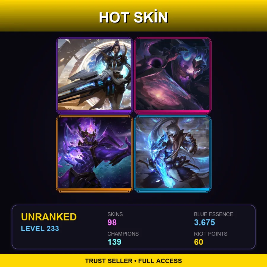 ME | Lv233 | Unranked | 98 Skin | 139 Champ
