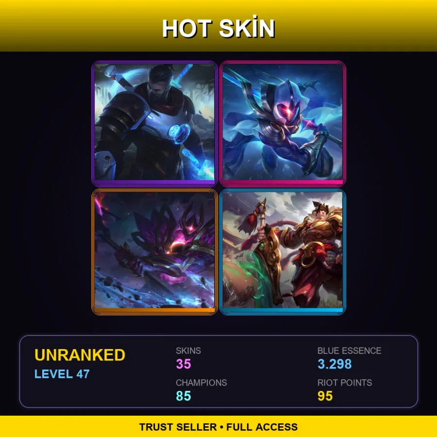 VN | Lv47 | Unranked | 35 Skin | 85 Champ — LoL account