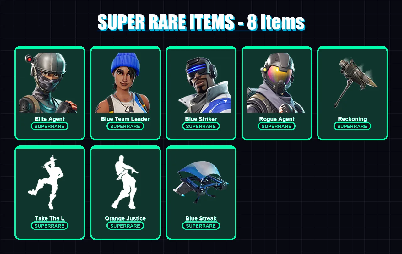 [PC/XBOX/PSN] | Elite Agent | Blue Team Leader | Blue Striker | Rogue Agent | Calamity | 22 skin | 15 pickaxe | 19 emote | 18 glider | Lv194