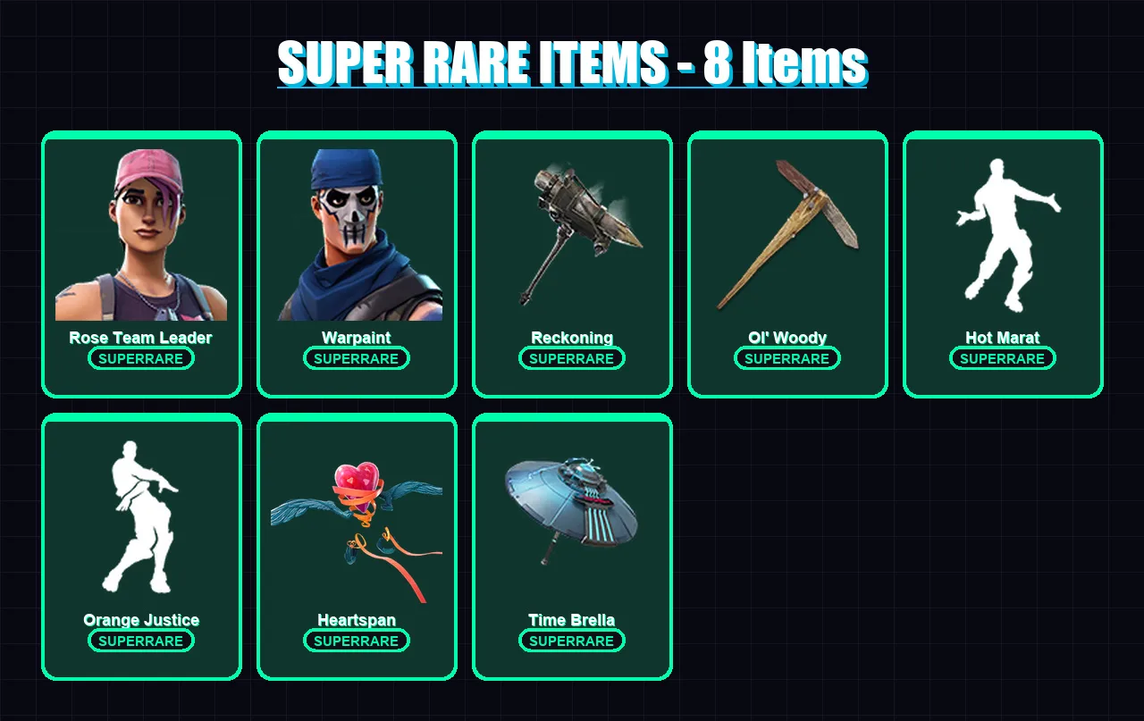 [PC/XBOX/PSN] | Rose Team Leader | Warpaint | Ragnarok | Dire | Carbide | 56 skin | 49 pickaxe | 56 emote | 57 glider | Lv687