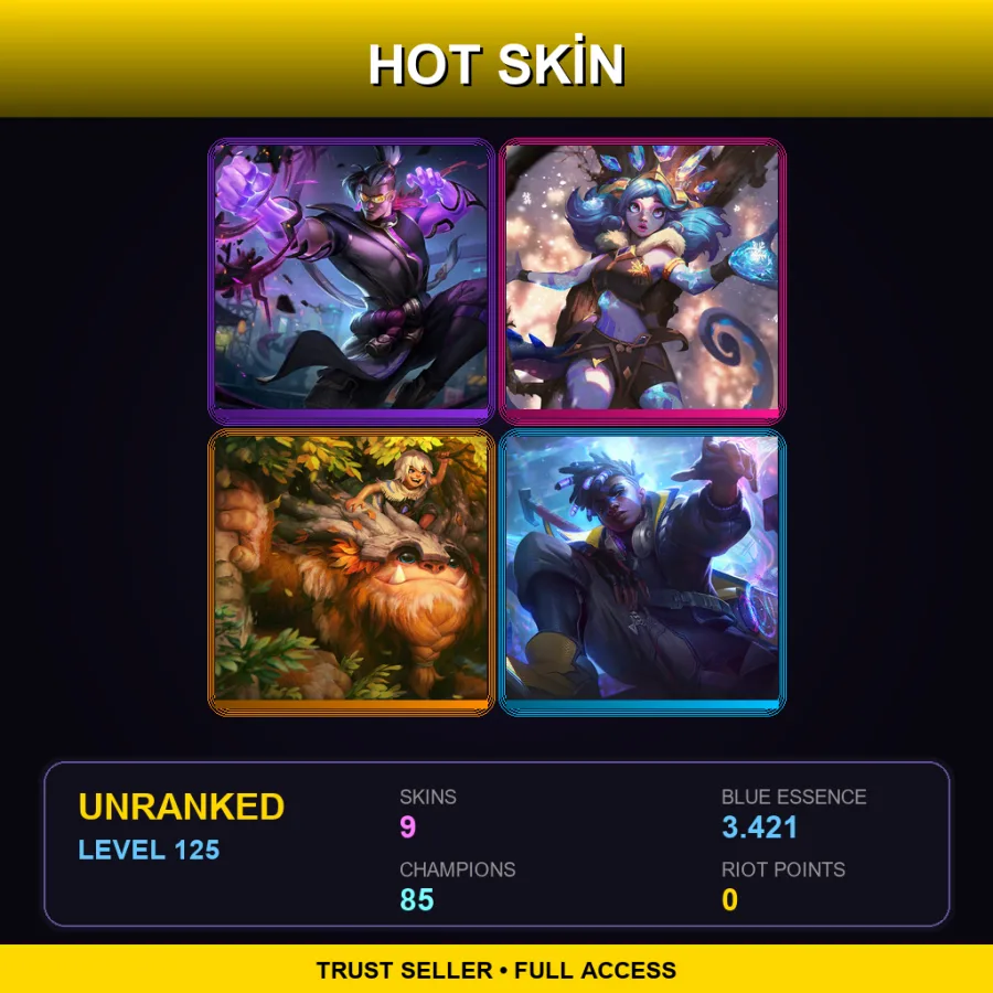 LAN | Lv125 | Unranked | 9 Skin | 85 Champ — Headhunter Caitlyn