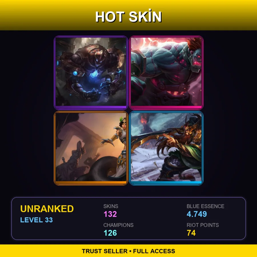 BR | Lv33 | Unranked | 132 Skin | 126 Champ