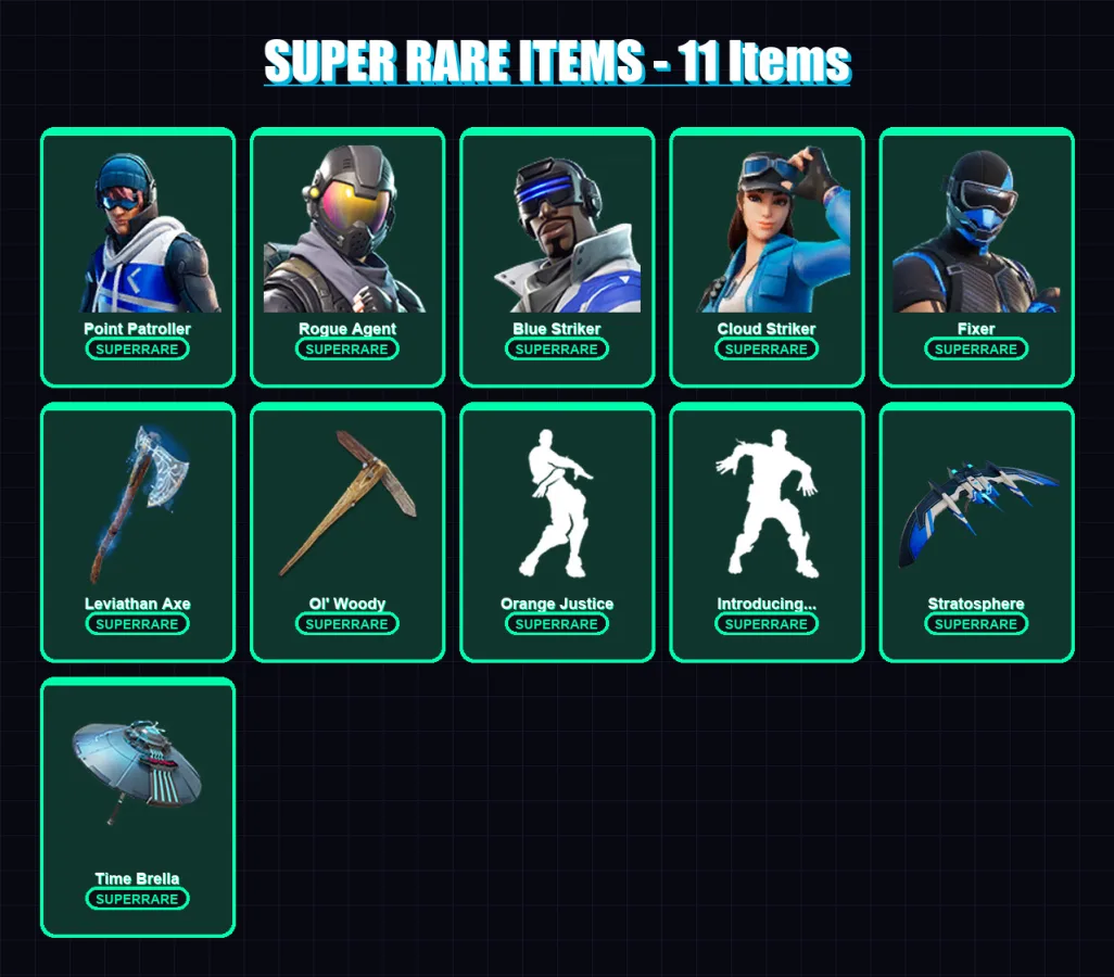 [PS4/PS5/XBOX/PC] | Point Patroller | Rogue Agent | Blue Striker | Cloud Striker | Fixer | 176 skin | 192 pickaxe | 144 emote | 133 glider | Lv1524 — Fortnite account