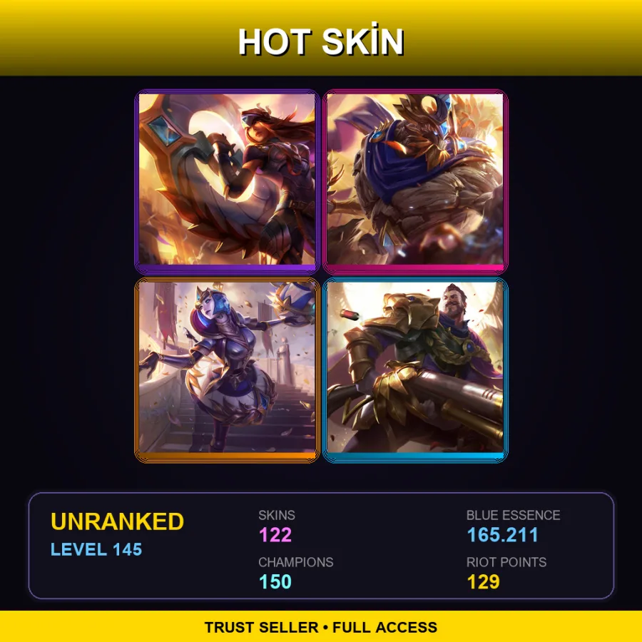 TR | Lv145 | Unranked | 122 Skin | 150 Champ