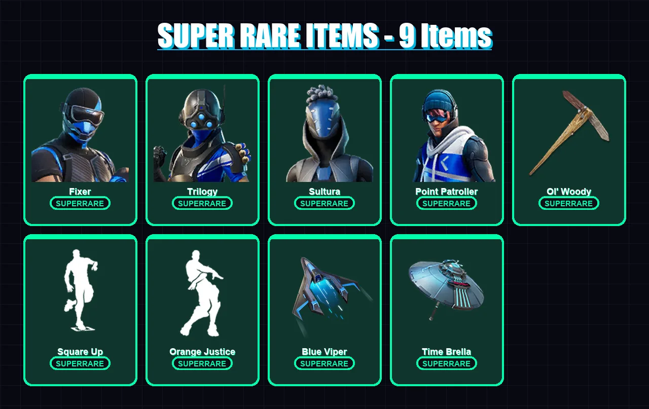 [PC/XBOX] | Fixer | Trilogy | Sultura | Point Patroller | Deadpool | 34 skin | 50 pickaxe | 60 emote | 53 glider | Lv725