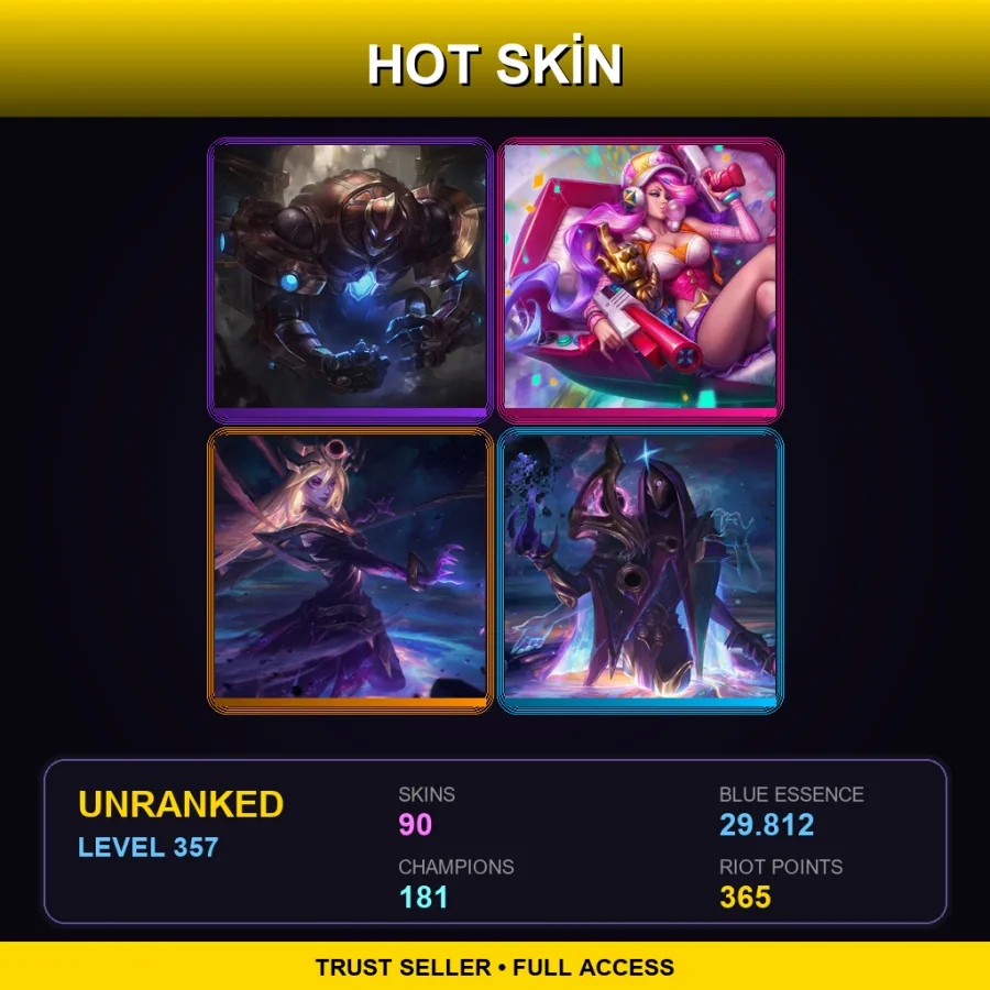 LAN | Lv357 | Unranked | 90 Skin | 181 Champ — Mundo Mundo