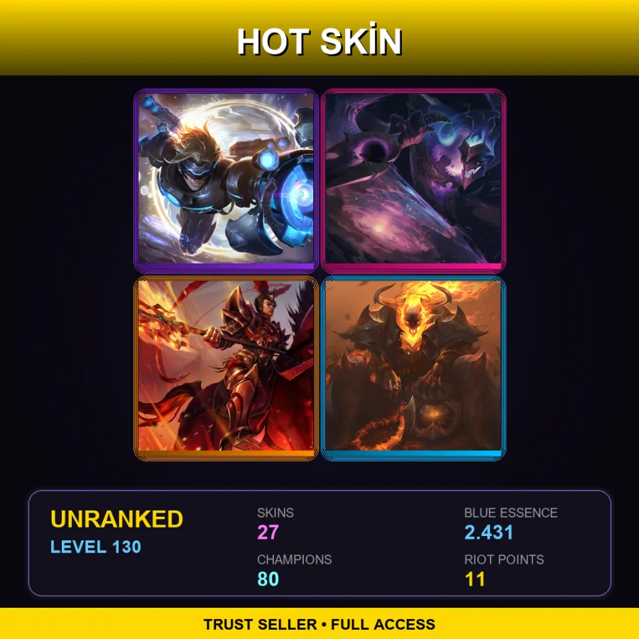 SG | Lv130 | Unranked | 27 Skin | 80 Champ