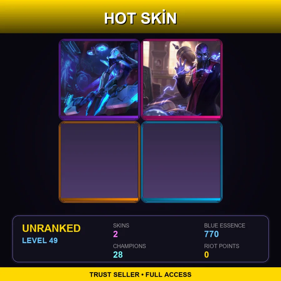 EUW | Lv49 | Unranked | 2 Skin | 28 Champ — LoL account