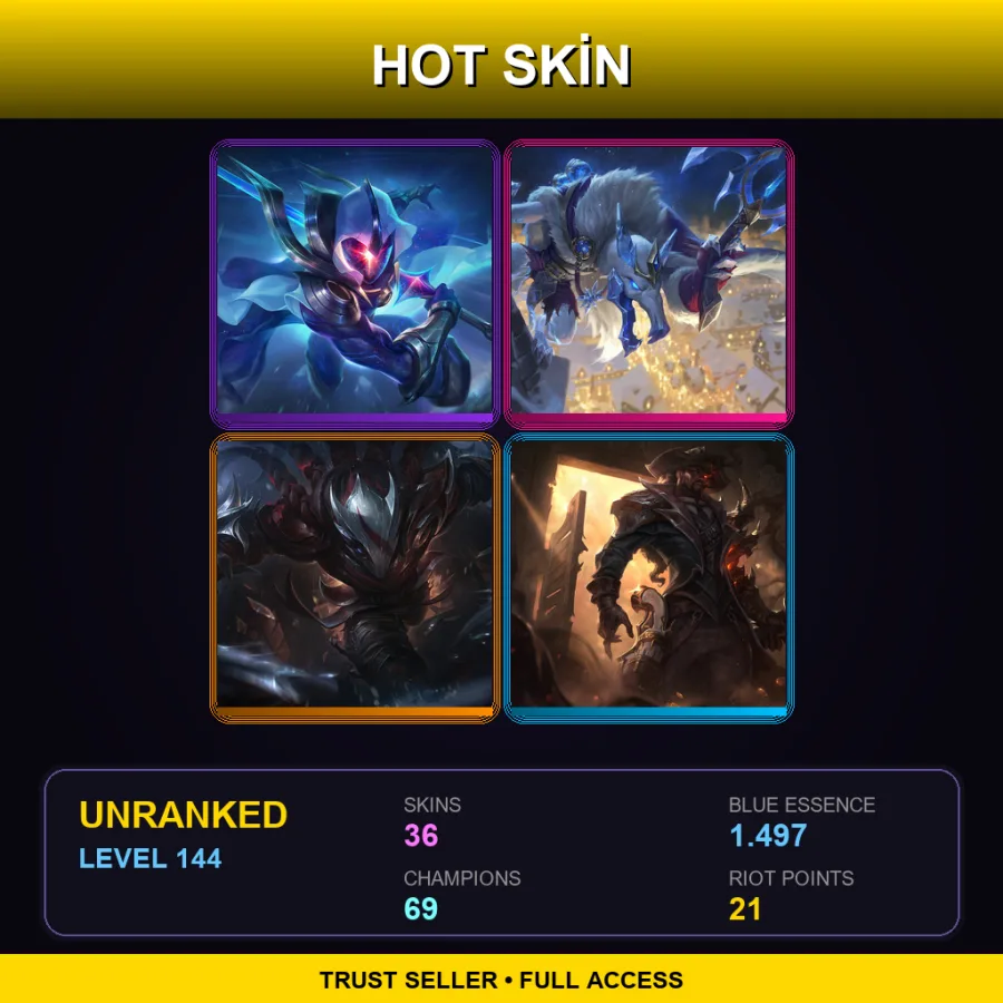 LAS | Lv144 | Unranked | 36 Skin | 69 Champ