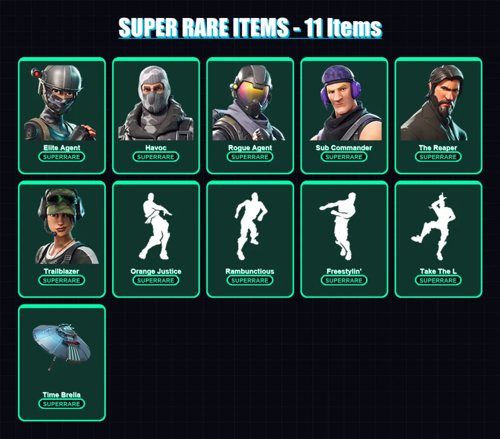 [PC/XBOX/PSN] | Elite Agent | Havoc | Rogue Agent | Sub Commander | The Reaper | 43 skin | 45 pickaxe | 51 emote | 52 glider | Lv893