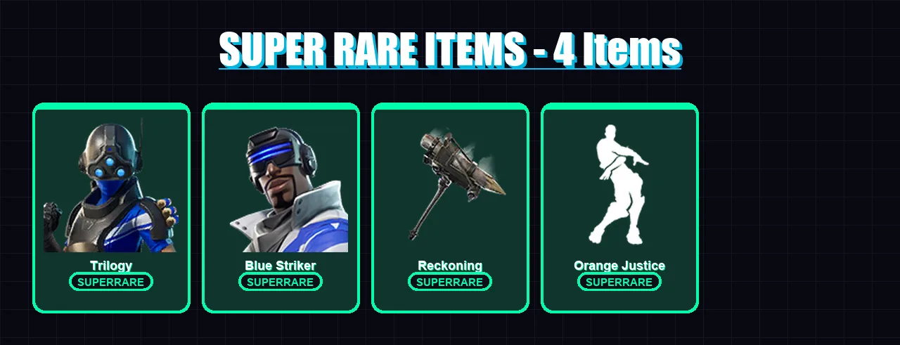[PS4/PS5/XBOX/PC] | Trilogy | Blue Striker | Valor | Carbide | Son Gohan | 42 skin | 49 pickaxe | 35 emote | 51 glider | Lv648