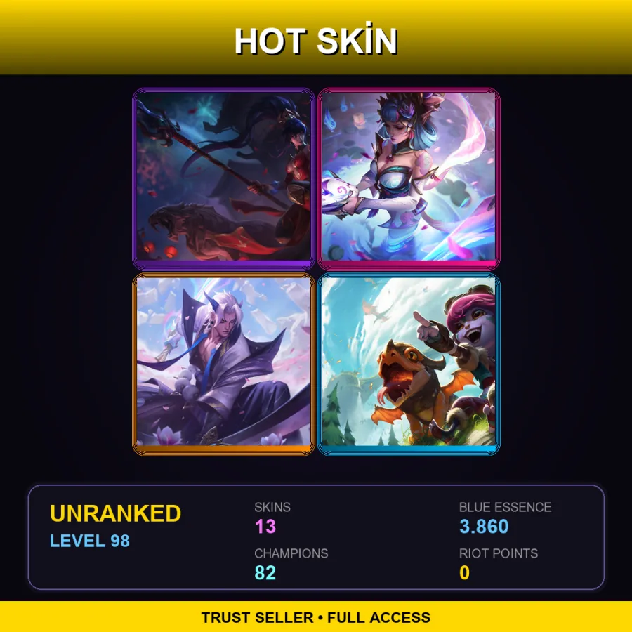 ME | Lv98 | Unranked | 13 Skin | 82 Champ — Dragon Trainer Tristana