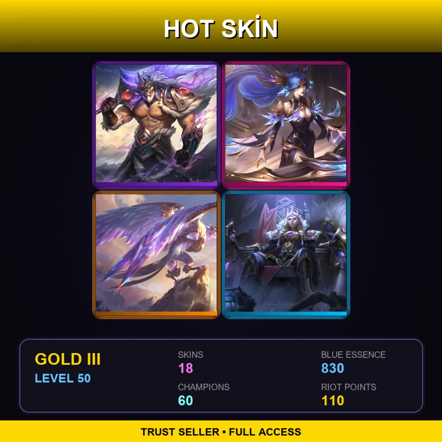 EUNE | Lv50 | Gold III | 18 Skin | 60 Champ — LoL account
