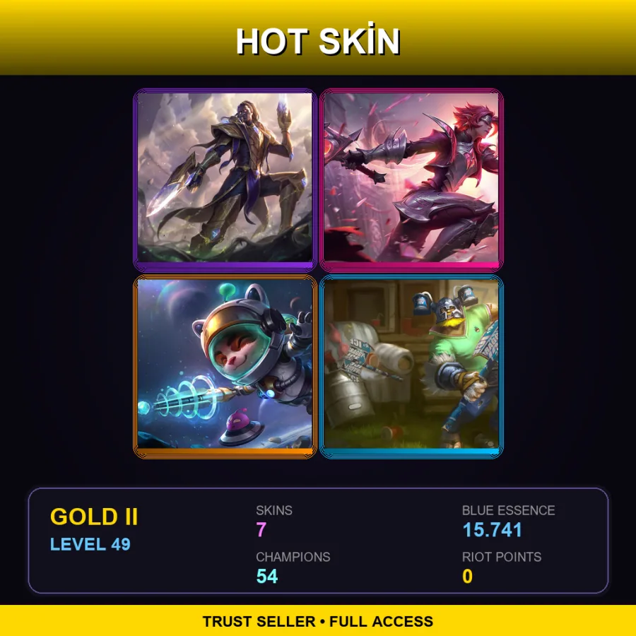 EUNE | Lv49 | Gold II | 7 Skin | 54 Champ — LoL account