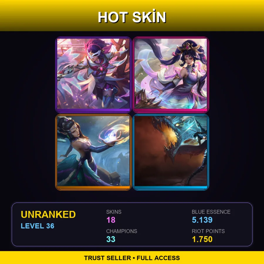 EUNE | Lv36 | Unranked | 18 Skin | 33 Champ
