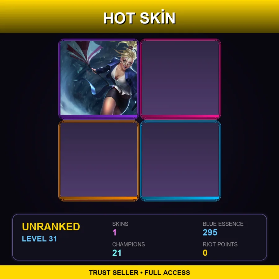 EUW | Lv31 | Unranked | 1 Skin | 21 Champ — LoL account