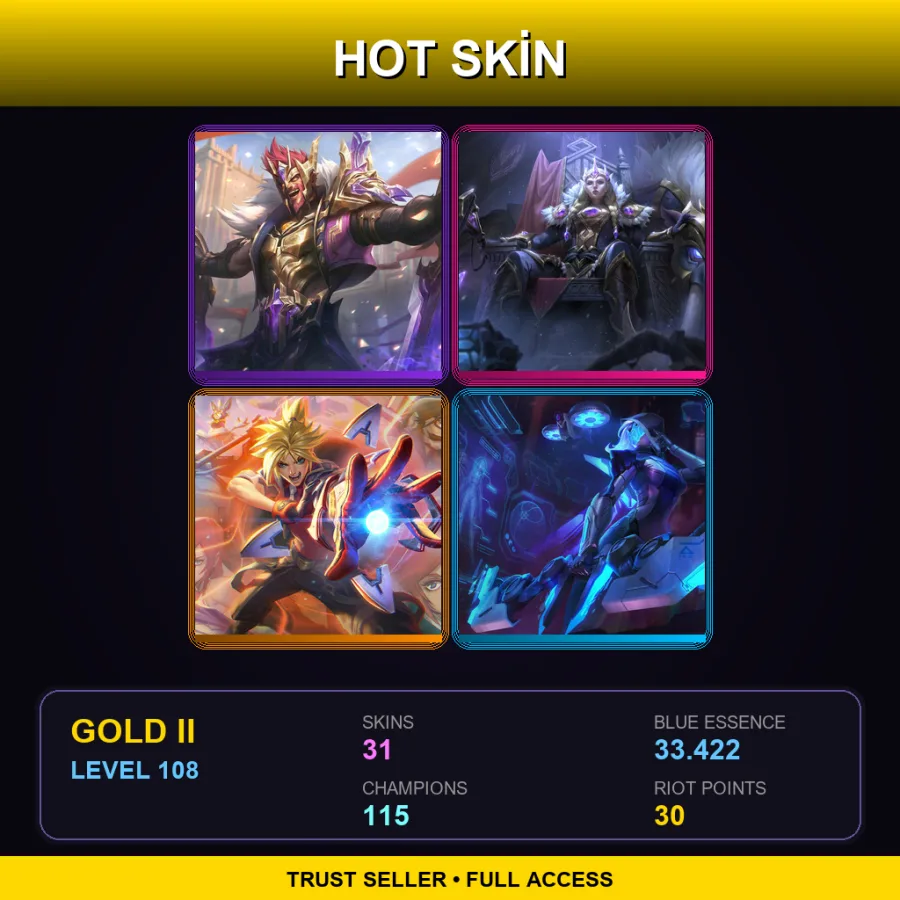 LAS | Lv108 | Gold II | 31 Skin | 115 Champ