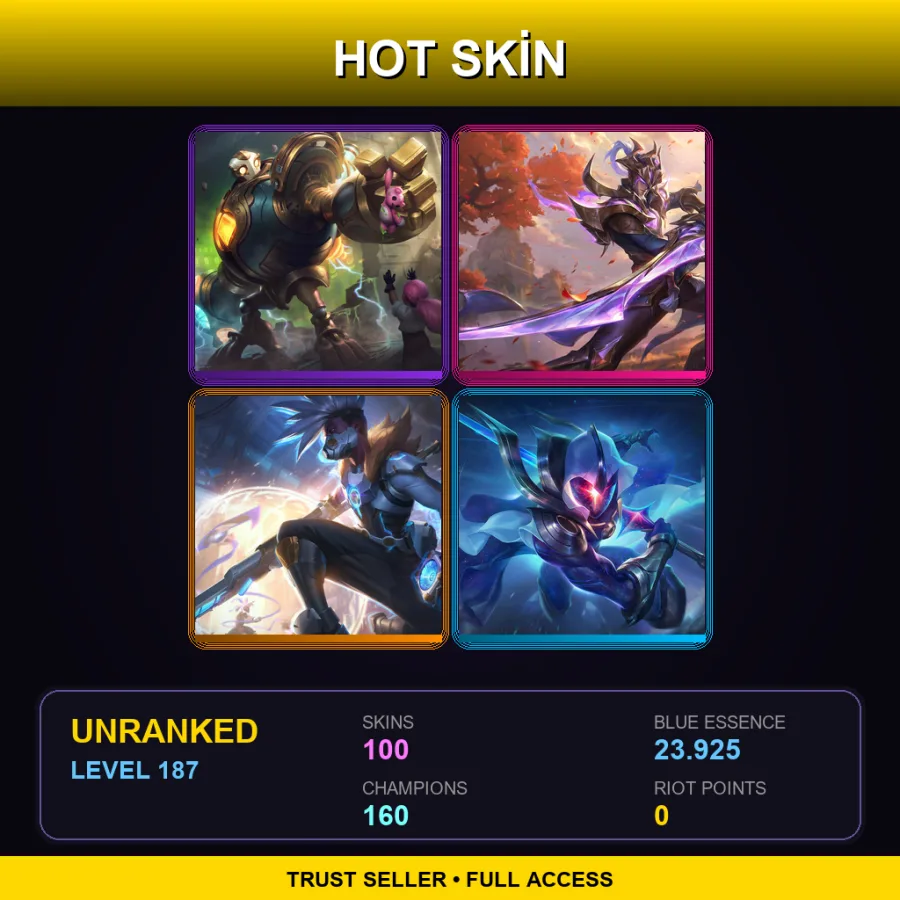 SG | Lv187 | Unranked | 100 Skin | 160 Champ — Cryocore Brand