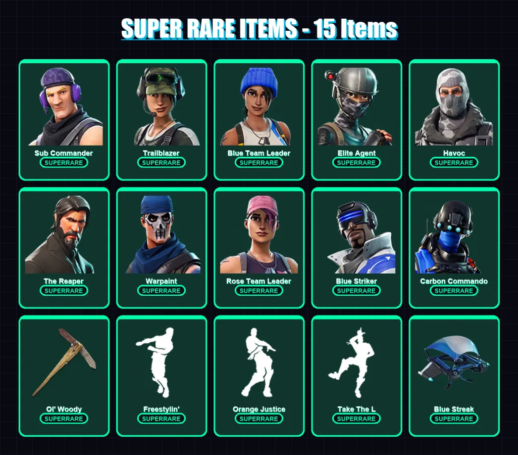 [PC/XBOX/PSN] | Sub Commander | Trailblazer | Blue Team Leader | Elite Agent | Havoc | 41 skin | 51 pickaxe | 45 emote | 59 glider | Lv678 — Fortnite account