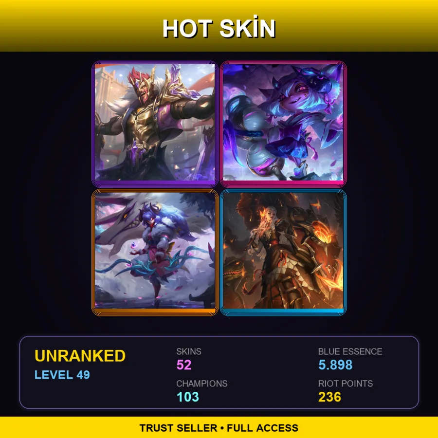NA | Lv49 | Unranked | 52 Skin | 103 Champ