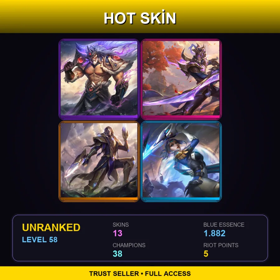 LAN | Lv58 | Unranked | 13 Skin | 38 Champ with Pantheon