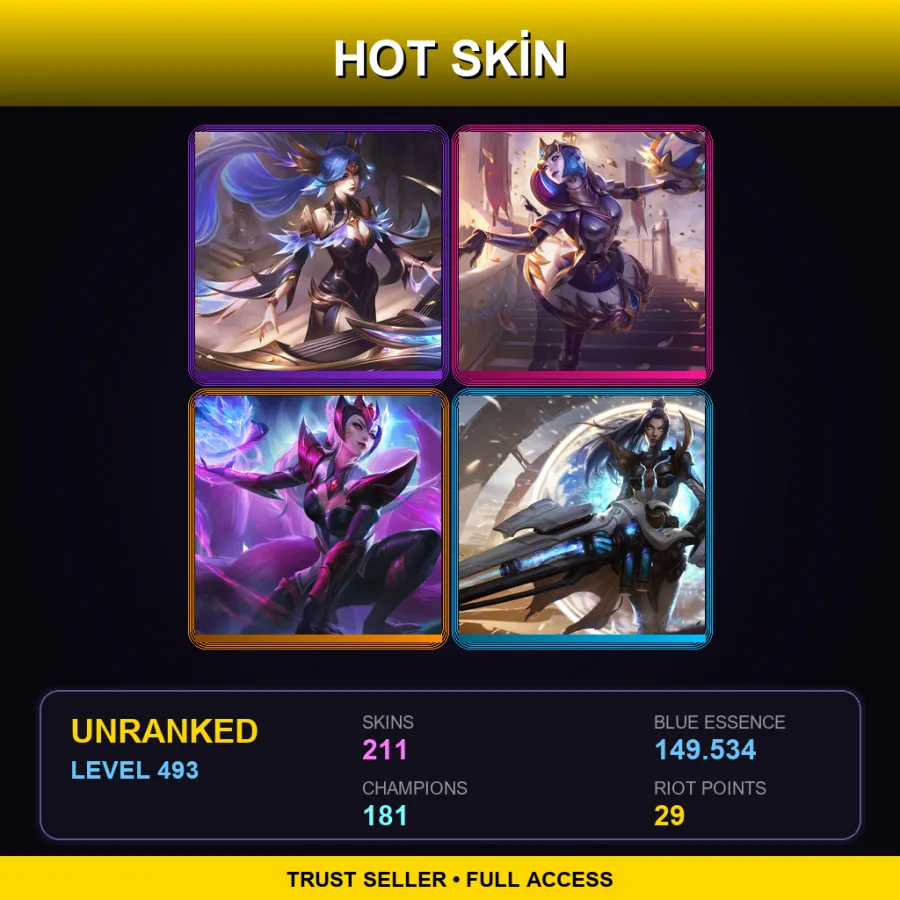 LAN | Lv493 | Unranked | 211 Skin | 181 Champ