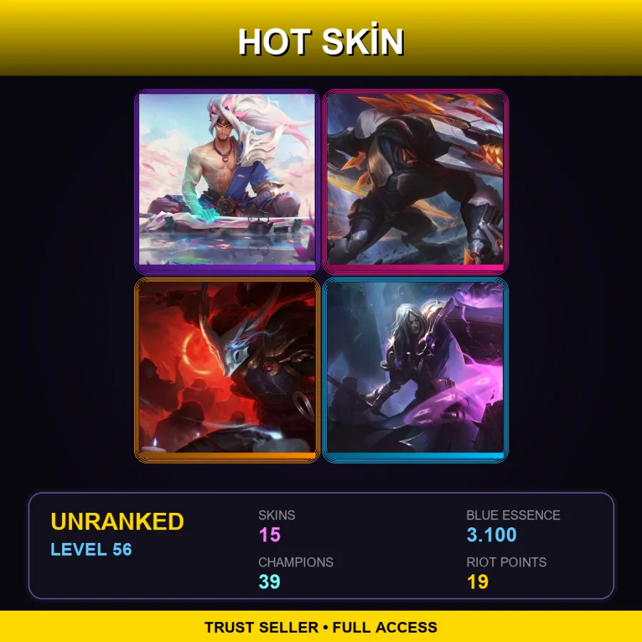 LAS | Lv56 | Unranked | 15 Skin | 39 Champ