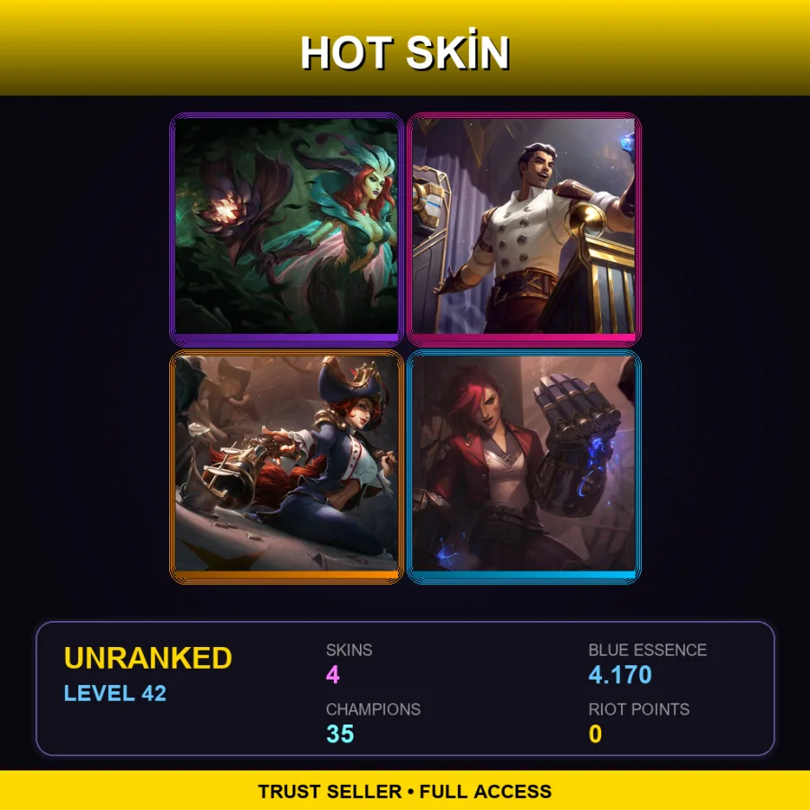 LAN | Lv42 | Unranked | 4 Skin | 35 Champ