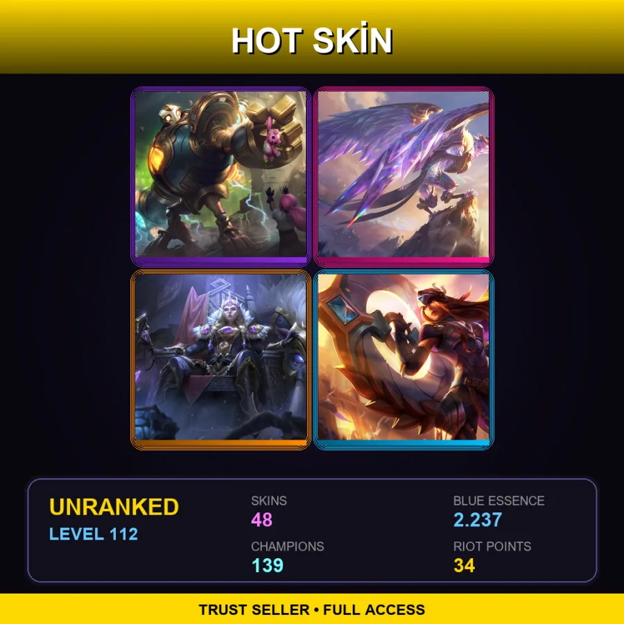 EUNE | Victorious Blitzcrank | Victorious Anivia | Victorious Sejuani | Victorious Sivir | 48 Skin | 139 Champ | Lv112