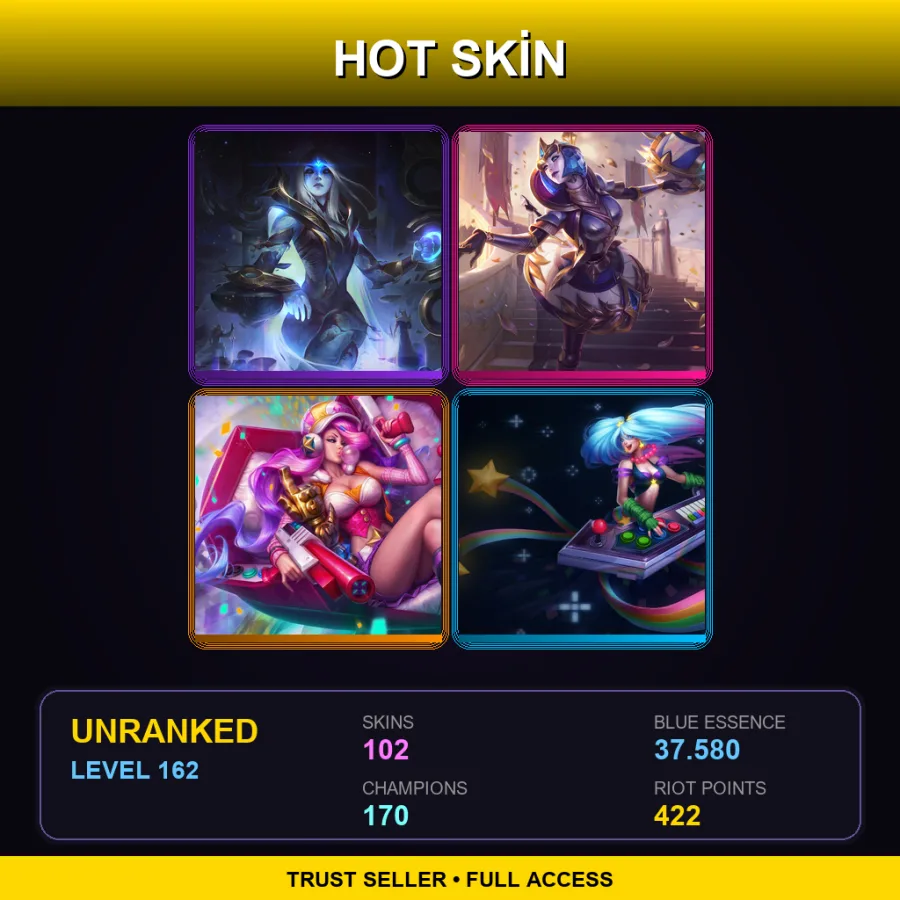EUW | Lv162 | Unranked | 102 Skin | 170 Champ