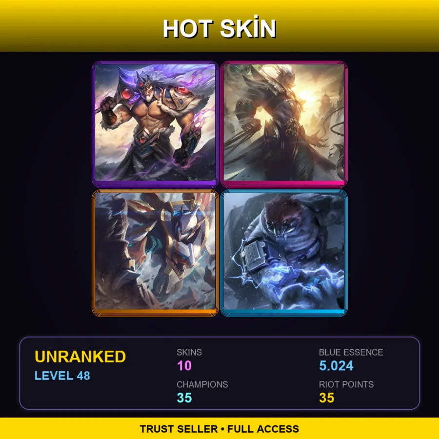 LAS | Lv48 | Unranked | 10 Skin | 35 Champ — LoL account