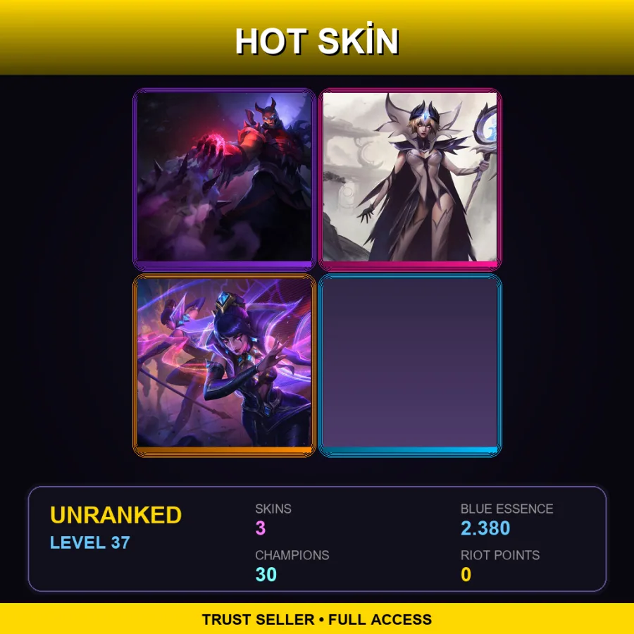 VN | Lv37 | Unranked | 3 Skin | 30 Champ