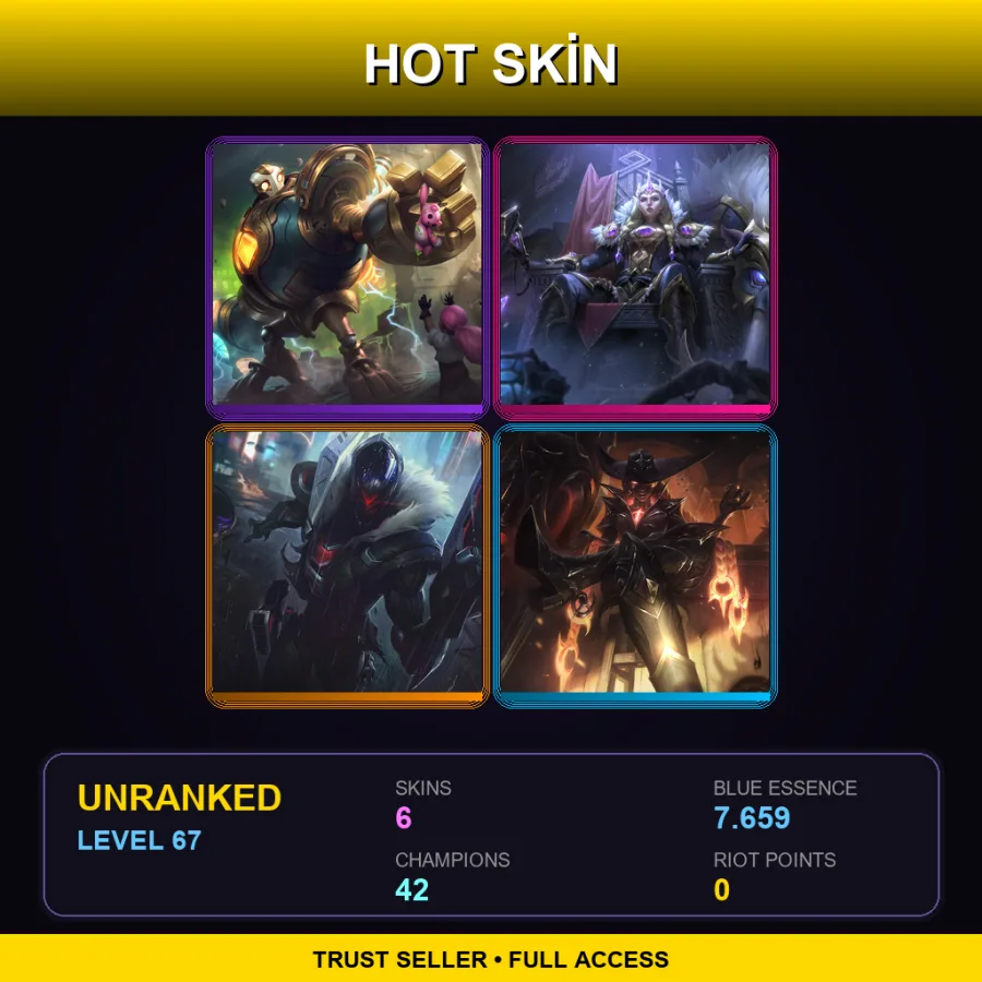 BR | Lv67 | Unranked | 6 Skin | 42 Champ