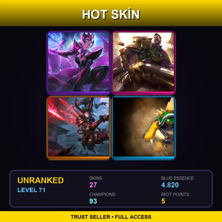 VN | Lv71 | Unranked | 27 Skin | 93 Champ — Warden Karma