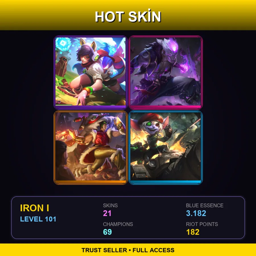 EUNE | Lv101 | Iron I | 21 Skin | 69 Champ